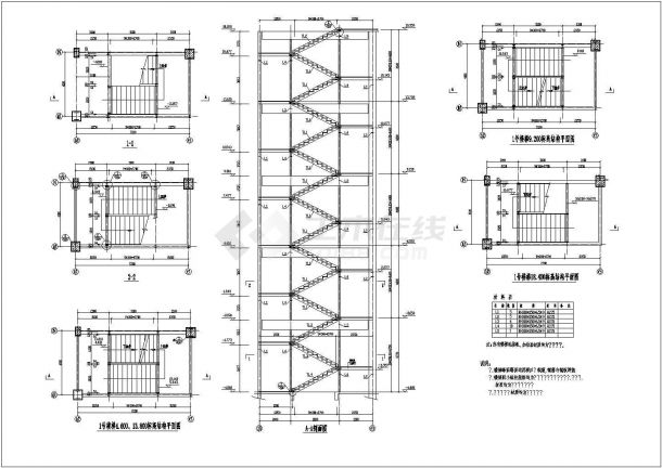 建筑工程常用楼梯设计cad施工详图图集(标注详细,种类齐全)